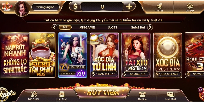 ZOWIN - Tải App Game Đổi Thưởng Nhanh Không Chặn 2026 16 Giao diện ZOWIN tạo nên sự giàu có và may mắn