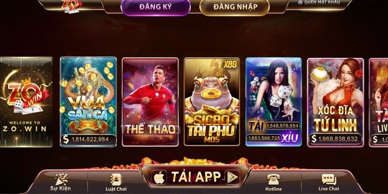 ZOWIN - Tải App Game Đổi Thưởng Nhanh Không Chặn 2026 10 ZOWIN - Ngôi vương số 1 tại thị trường cá cược